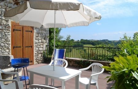 G&icirc;te n&deg;1120 Puymirol - Lot-et-Garonne - La terrasse du gite RUBIS avec vue imprenable 